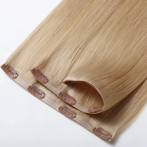 Extensions de cheveux invisibles à clipser en gros, non traitées, cuticules alignées, 100% cheveux humains naturels, extensions ondulées à clipser pour femmes - Product Image 1