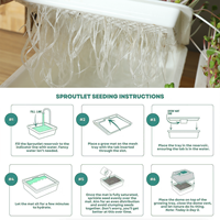 Set Hadiah Kit Penanaman Microgreens dengan 3 Baki dan Penyangga Bambu Alami untuk Sayuran Salad Dapur Dalam Ruangan