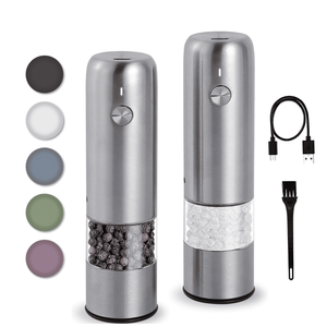 Premium Salt and <b>Pepper</b> Set USB Rechargeable Portable Adjustable Mini Spice Mill for Outdoor Camping - Product Image 1