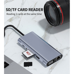 11 trong 1 3 cổng USB 3.0 1000Mpbs USB C <span class=keywords><strong>Ethernet</strong></span> Docking <span class=keywords><strong>Thunderbolt</strong></span> Dock <span class=keywords><strong>Hub</strong></span> PD sạc SD TF Đầu Đọc Thẻ 11 trong 1 <span class=keywords><strong>HUB</strong></span> cho Mac - Product Image 4