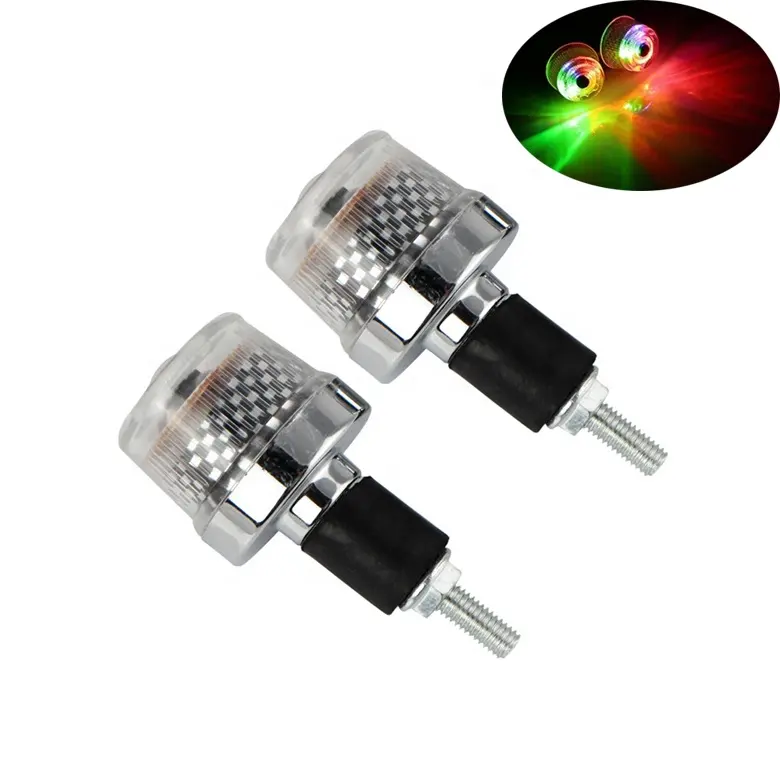 2 PCS Motorrad dekoration Buntes Blinklicht Griff leiste End griff LED Blinker Lichter Anzeige lampe