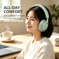 Auriculares Supraaurales Populares, Auriculares Inalámbricos BT 6.0, 70 Horas de Reproducción, Controlador de 40 mm, Cancelación de Ruido, Uso con Teléfono Móvil
