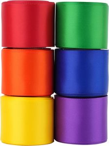 Cintas de Raso de Poliéster de Doble Cara de Alta Resistencia, Color Gris Sólido, de 1 1/2 Pulgadas de Ancho y 100 Yardas de Largo, Libres de Azo - Product Image 5