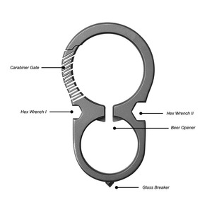 LFEDC พวงกุญแจไทเทเนียมอเนกประสงค์แบบพกพาสำหรับใช้งานกลางแจ้ง คุณภาพสูง ของขวัญสำหรับคุณพ่อหรือแฟนหนุ่ม - Product Image 6