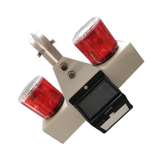 Solar Powered Led Signal <b>Light</b> Red Dual <b>Flash</b> Warning <b>Light</b> For Outdoor Safety Alert - Product Image 5