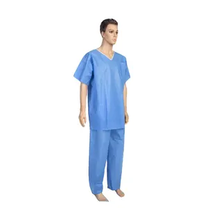 Нетканый тканевый больничный халат с длинным рукавом Одежда для пациентов хирургический халат одноразовые рубашки для пациентов