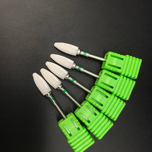 Punte per fresa in ceramica a forma di fiamma per rimozione gel duro e acrilico, taglio incrociato, utensile rotante per manicure, cuticole e lucidatura unghie - Product Image 6