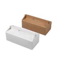 Kraftpapier-Lebensmittelbox mit Griff Umweltfreundliche Recycelte Kartonbox Sandwich Auslaufsichere Fettabweisende Verpackungsbox