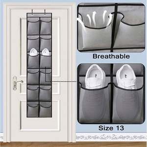 Best Selling Foldable 12-Pocket Fabric Over the Door Storage <b>Organizer</b> with Metal Hooks Space-Saving Hanging Wardrobe Organiser - Product Image 3