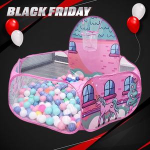 Tente de <span class=keywords><strong>piscine</strong></span> <span class=keywords><strong>à</strong></span> <span class=keywords><strong>balles</strong></span> rose de dessin animé pour usage extérieur, durable, facile <span class=keywords><strong>à</strong></span> plier, avec un design sur le thème de l'océan - Product Image 2