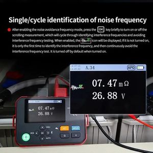 Testeur de résistance interne de batterie portable UNI-T UT677C, ohmmètre numérique 0-3, mesureur d'isolement, avec fonction de maintien des données, test 1kV - Product Image 4