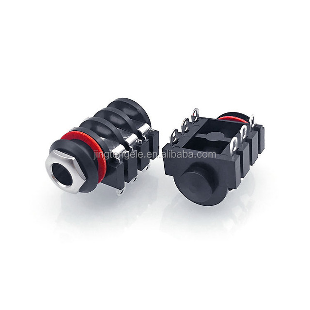PCB Panel Mount PJ-609BD  6 Pin 1/4 Inch Audio Socket Guitar Jack 6.35mm Female Mono Headphone Jack 6.35MM