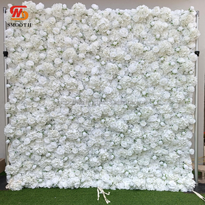 SMOOTH Luxury Events Birthday Party Decoration Fabric Backing White <b>Light</b> Pink 5D Flower Wall With Pampas - Product Image 5