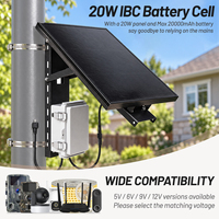 Système solaire hybride HP1 20W IBC avec batterie Lifepo4 intégrée et contrôleur MPPT BMS pour appareils IoT