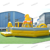 Parc de trampolines de qualité commerciale, thème canard jaune, structure gonflable personnalisée pour les fêtes d'enfants, les carnavals et la location