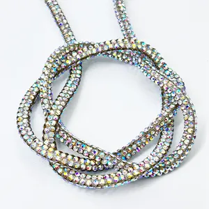 Bling Multi Kleuren Diamant Kristal Strass Buis Touw Diamant Schoen Koord Strass Touw Voor Diy Hoodie Schoenveters