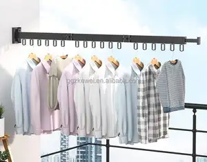 Factory wholesale high quality Aluminum foldable clothes drying rack wall mounted clothes racks for hanging clothes