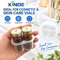 Boîtes en plastique PP transparentes étanches à 2 compartiments pour flacons de peptides de 10 ml, support pour 2 flacons de 3 ml, vente en gros
