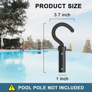Pool Cleaner <b>Hook</b> Black ABS Telescoping <b>Pole</b> Attachment Swimming Pool Accessory - Product Image 2