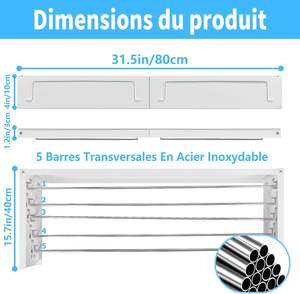 2026 Foldable Laundry Rack for <b>Air</b> Drying Clothing Extendable <b>Step</b> up Laundry Clothes Drying Side Hook - Product Image 2