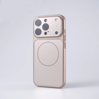 Coque de téléphone magnétique Factory AG avec couverture de Film de protection de lentille de panneau arrière en verre mat pour iPhone 17 14 15 16 Pro Max 17 Air