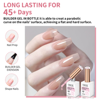 Gel UV de construction Unigel en gros pour salon de manucure en bouteille BIAB 20+ couleurs, couche de finition et de base, gel d'extensions d'ongles pour salon