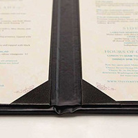 Couverture plate double face en cuir PU A4 de haute qualité pour menu de restaurant avec personnalisation