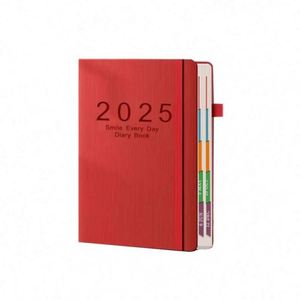2025 personnalisé 365 jours A5 en cuir PU hebdomadaire et mensuel planificateur Agenda calendriers cahier à couverture rigide coffret cadeau - Product Image 1