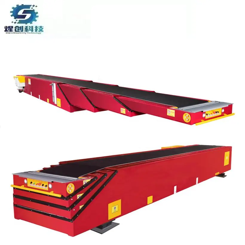 Logistics Warehouse Electric Powered Telescopic Belt Conveyor Systsem For 40' Container Truck Loading Unloading