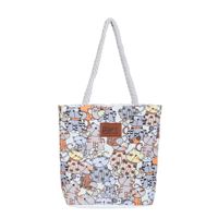 Bolso de hombro de lona para mujer y niña, bolso cruzado de tela no tejida para trabajo en la playa, escuela, viajes, compras