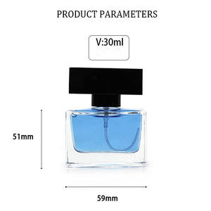 Flacon de parfum cosmétique en verre transparent carré de haute qualité, prix d'usine, vide, 30 ml, 50 ml, 100 ml, avec couvercle noir - Product Image 5