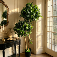 Arrangements floraux directement de l'usine, faux arbres de laurier verts, décorations végétales artificielles pour la maison, le bureau, le hall d'hôtel, le jardin, le bar