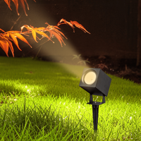 Projecteur LED Électrique d'Extérieur Étanche IP65 sur Piquet en Aluminium pour Jardin, Villa, Place, Parc, Paysage avec Capteur de Lumière