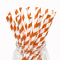 Pailles en papier biodégradables certifiées FSC à rayures rouges et blanches, motif chevron et pois, pour fêtes, impression couleur