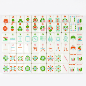 Jeu de Mahjong Américain Minimaliste Moderne aux Couleurs Pastel - Product Image 1