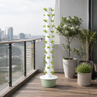 Système hydroponique de jardinage vertical à 13 niveaux avec poteaux métalliques et pompe à eau pour balcon, patio et usage intérieur
