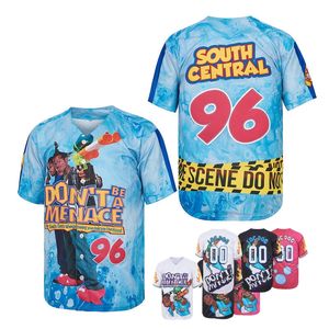 Jersey Baseball Kustom Kasual Latihan Sublimasi Klasik Film Bordir Jahitan Biru Hip-Hop Kaos Softball - Product Image 1