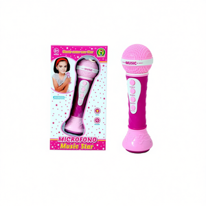 Music <b>Star</b> Microphone Pink Toy Musical Instrument 25cm Kids <b>Singing</b> Mic - Product Image 1