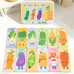Rompecabezas Tres en Uno en Caja de Hierro, 0-24 Meses, para Niños y Niñas, Educativo, Interactivo entre Padres e Hijos, de Madera, con Piezas Grandes, para Armar - Product Image 3