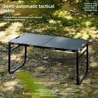 Table de camping tactique pliable multifonctionnelle rectangulaire en acier au carbone pour l'extérieur