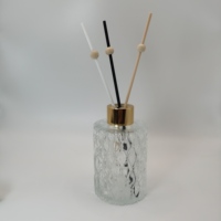 Diffuseur de parfum d'ambiance en verre avec bouchon en liège et couvercle argenté 100 ml, finition mate, pour huiles essentielles et usage cosmétique