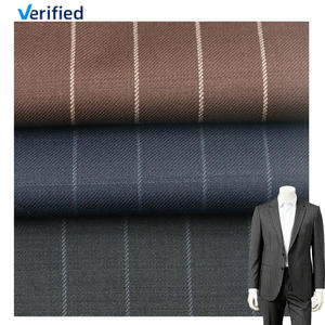 قماش صوف/بوليستر فاخر بنمط مخطط 30W 66P 4LY، نسيج صوف ميرينو ممشط لبدلات العمل اليومية - Product Image 1