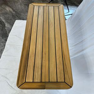 Plateau de table coulissant et pliable en teck avec motif étoile 340/580x1000mm pour yachts, camping-cars et bateaux - Product Image 4