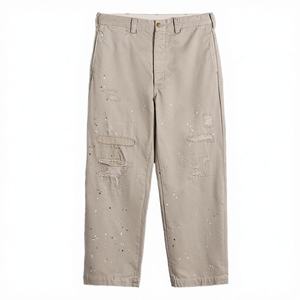 Pantalones Chinos Casuales Vintage para Hombre, Estilo Americano Clásico, Corte Relajado, 100% Algodón, Cintura Media, Parche Plano, Estilo Recto - Product Image 2