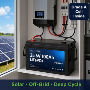TPENERGY 24V 150Ah LiFePO4バッテリー グレードAセル 5000サイクル ディープサイクル 鉛蓄電池代替 家庭用ソーラー蓄電池 - Product Image 6