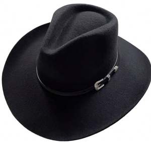 A112002 Chapeaux de cowboy western en feutre 100% laine, ajustables, unisexes, décontractés, pour fêtes, toutes saisons - Product Image 3