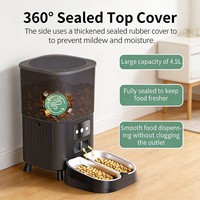 Comedero Automático Inteligente para Mascotas, con WiFi, Grabación de Voz, Doble Alimentación, Ecológico, de Plástico, 4.5L, para Perros y Gatos
