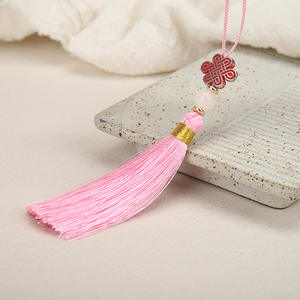 Rumbai Mini, Gantungan Kunci Rumbai Sutra Buatan Tangan dengan Manik-Manik Pembatas Buku Rumbai - Product Image 2