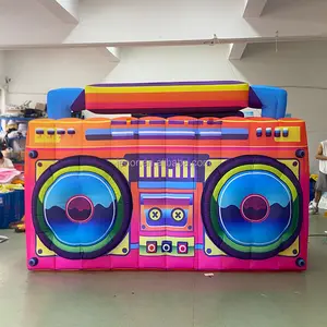 파티 장식을위한 다채로운 조명 풍선 라디오 세트 만화 풍선 붐 박스 레코더