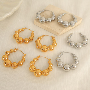 Geometric Hoop <b>Earrings</b> <b>Gold</b> Zinc Alloy U Shape Minimalist Fashion <b>Dangle</b> <b>Earrings</b> EH757G - Product Image 2